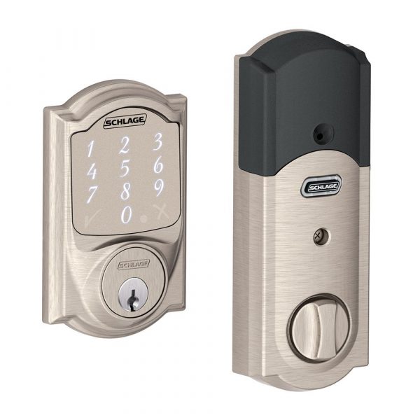 Schlage Sense Smart Deadbolt with Camelot Trim Satin Nickel