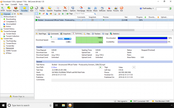 bitcomet torrent client user interface