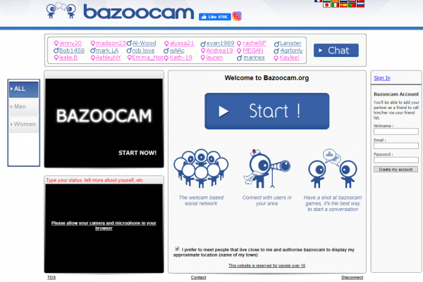 sites like omegle bazoocam