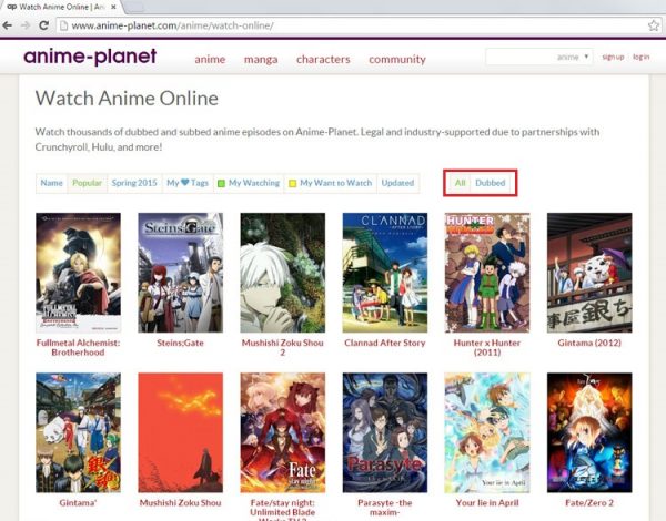 Anime Planet lets you watch your favorites