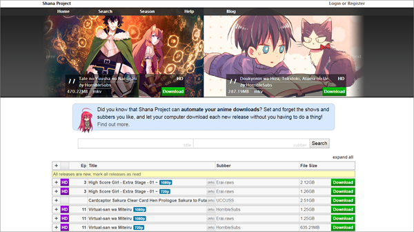 Shana Project is your dedicated anime torrent place