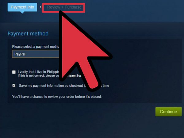 The final step to buying a game from Steam.