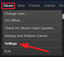 The first step to raising download speed with Steam.