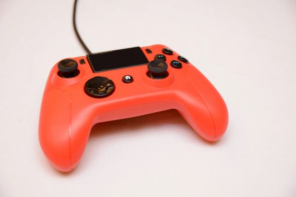 Orange wired game controller