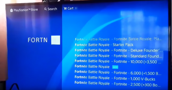 Downloading Fortnite via PSN Store