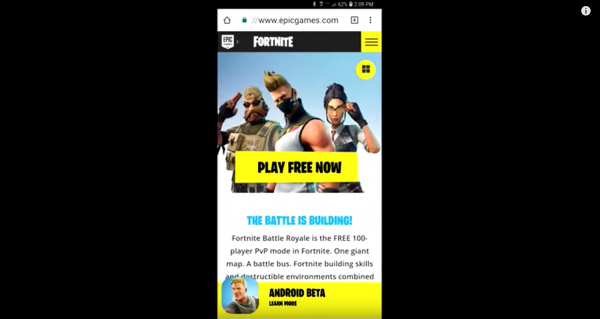 Fortnite Isn't available yet on mobile app stores