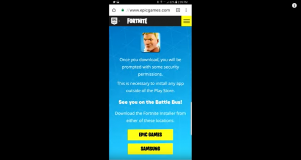 Fortnite isn't available yet on mobile app stores