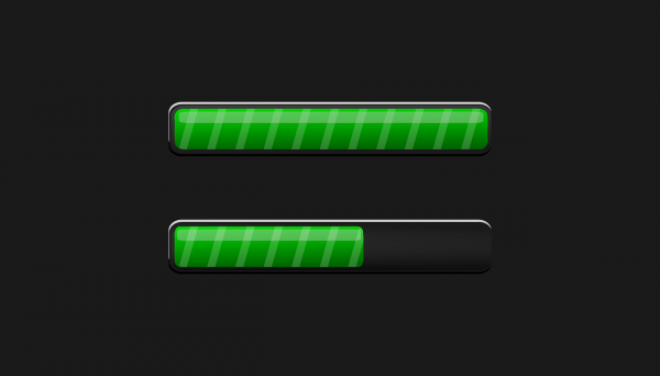 Two progress bars loading; one is completed, the other one is halfway through.