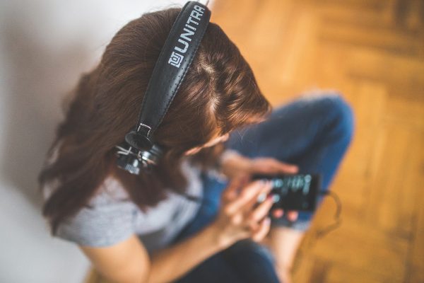 Women Downloading Music