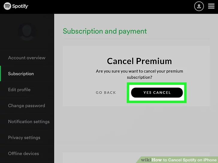 cancelling spotify
