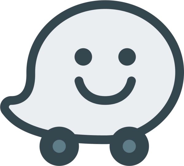 The official logo of Waze, one of the best navigation apps.