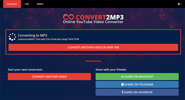 Convert2Mp3 video converter