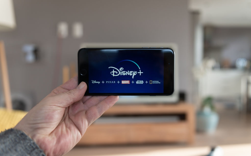 Disney+ startscreen on mobile phone
