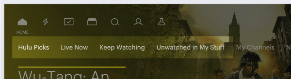  Hulu has an easy access menu for partially watched and unwatched titles.