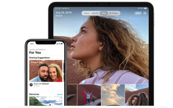 iPad pro and iphone 11 showing portrait photos