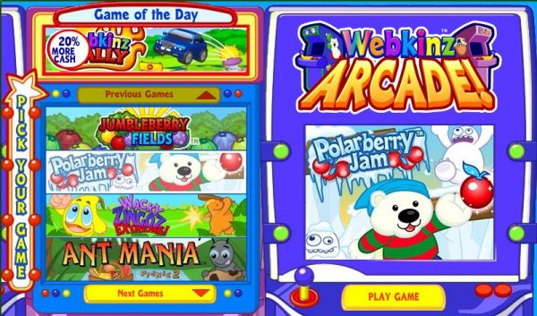 Webkinz User Interface