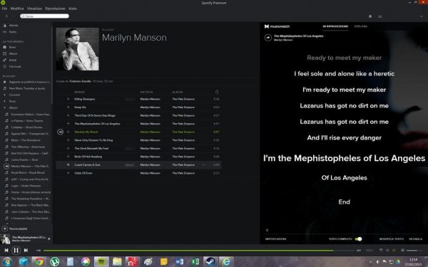 Spotify Web browser lyrics