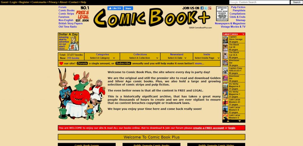 Comic Book Plus read comics online