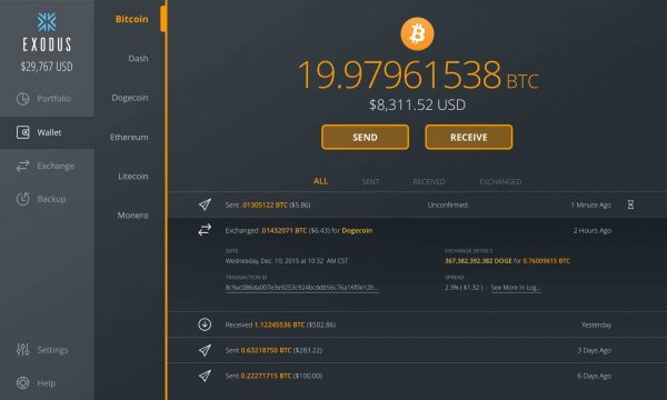 Exodus Crypto Wallet