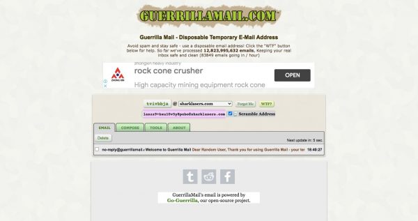 GuerrillaMail, best disposable email service