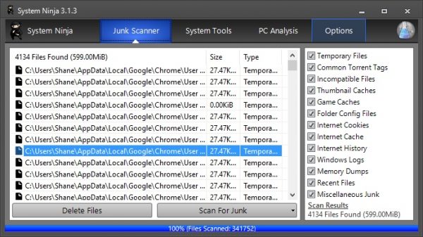System Ninja CCleaner alternative