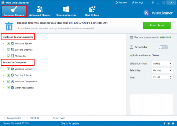 wise disk cleaner safe to clean registry