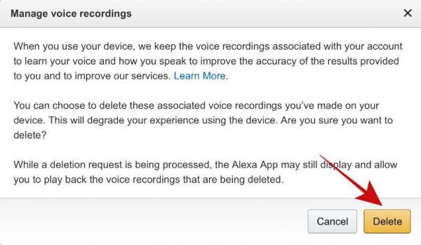 Delete Recordings through Amazon