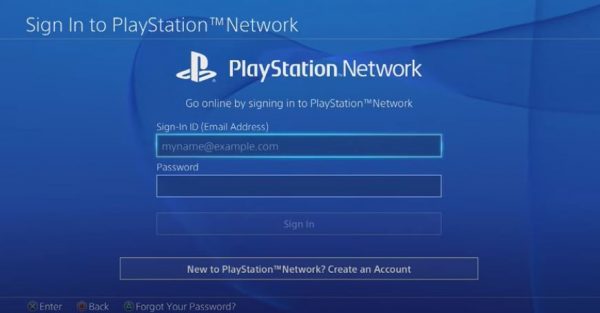 PlayStation Network Create an Account.