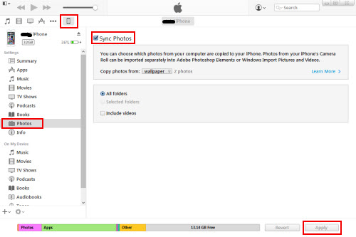 Transferring Photos From iPhone To Computers Through iTunes
