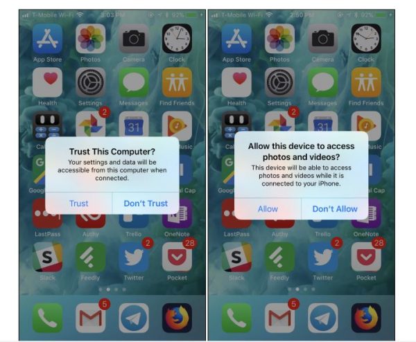 iphone not prompting to trust computer