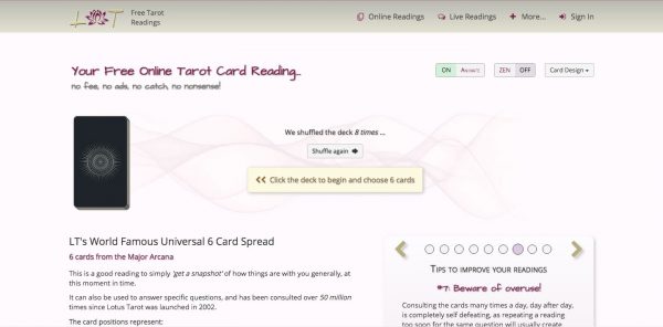 20 Free Tarot Card Reading Websites For Seeing Into Your Future - 99