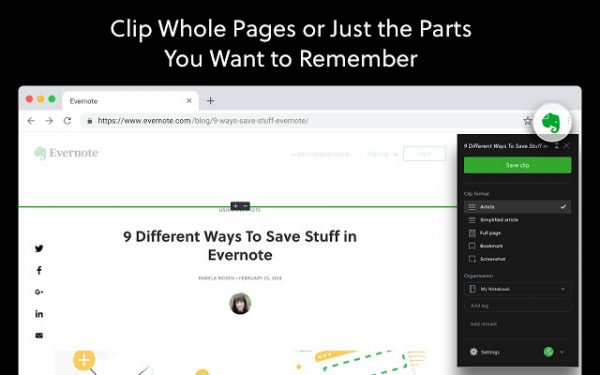 Evernote Web Clipper Chrome Extensions
