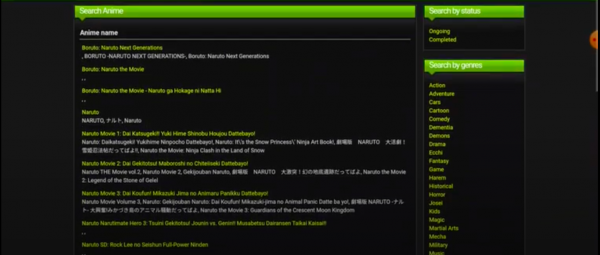 KissAnime Categories