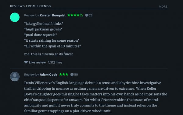 Letterboxd reviews