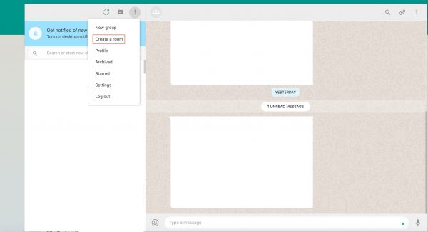 Whatsapp Web creating a group chat room