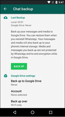 whatsapp messages backup