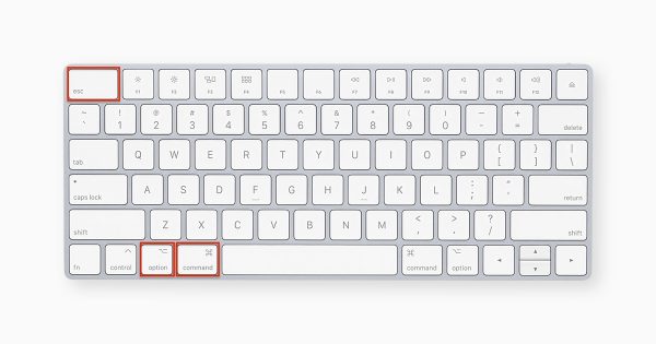 keyboard shortcut to force quit mac