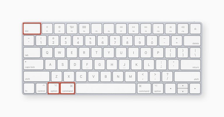 shortcut to force quit on mac