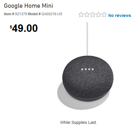 GA00216-IT GOOGLE ASSISTENTE VOCALE HOME MINI BLACK