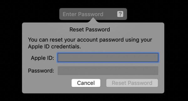 Use Apple ID To Reset Mac Password