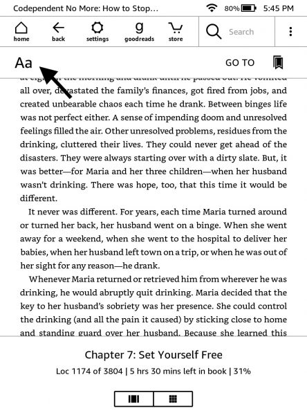 Adjust your Kindle’s font settings