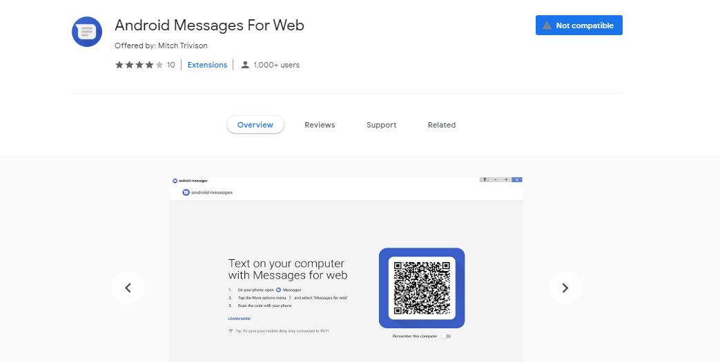 google messages for web chrome extension