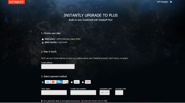 DOTABUFF Plus Sign Up