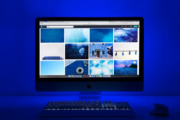 Blue theme computer