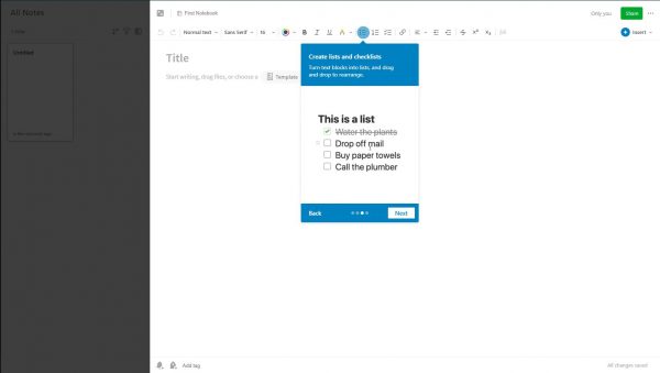 Evernote tutorial: checklist