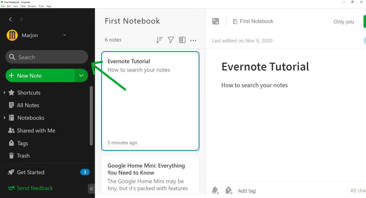 evernote tutorial windows