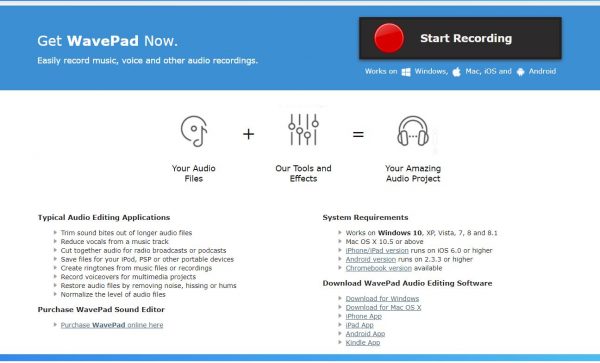 wavepad audio editing software free download