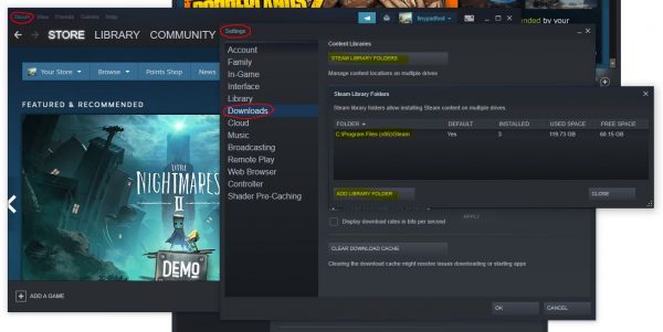 how to change steam install location