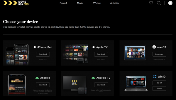 moviebox pro device overview, download moviebox pro