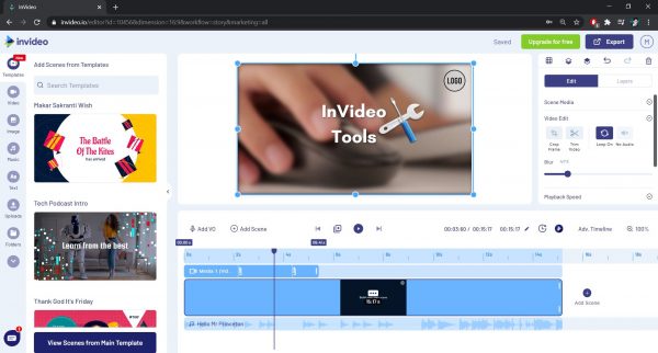 Blur video function in InVideo